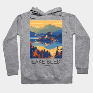 A Vintage Travel Illustration of Lake Bled - Slovenia Hoodie